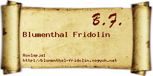 Blumenthal Fridolin névjegykártya